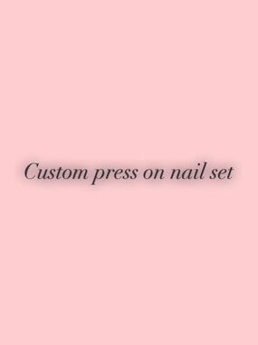 Custom Press-On Nail Set - Pink Script Image